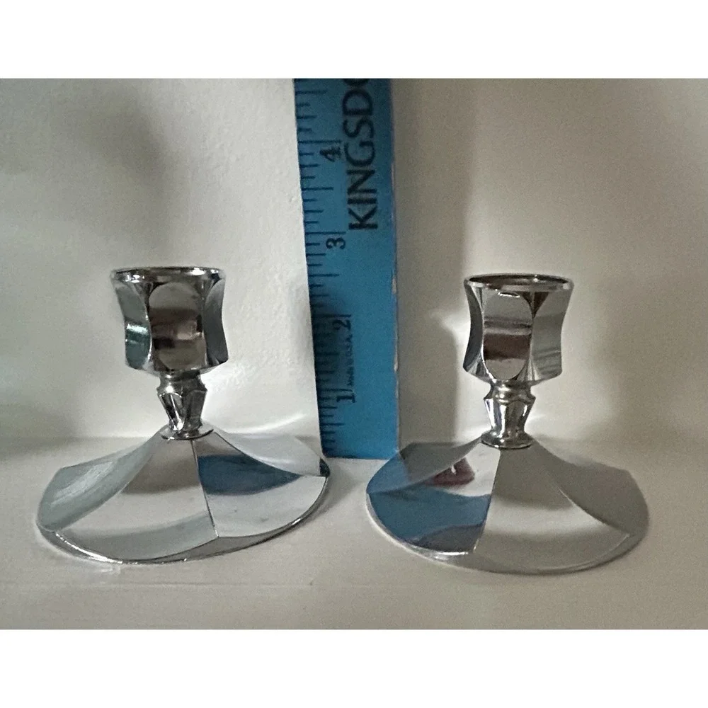 IRVINWARE CHROME CANDLE STICK HOLDER Retro Vintage USA 3